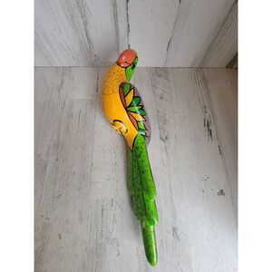 Vintage Mexico ceramic parrot animal bird zoo home decor unique rainbow